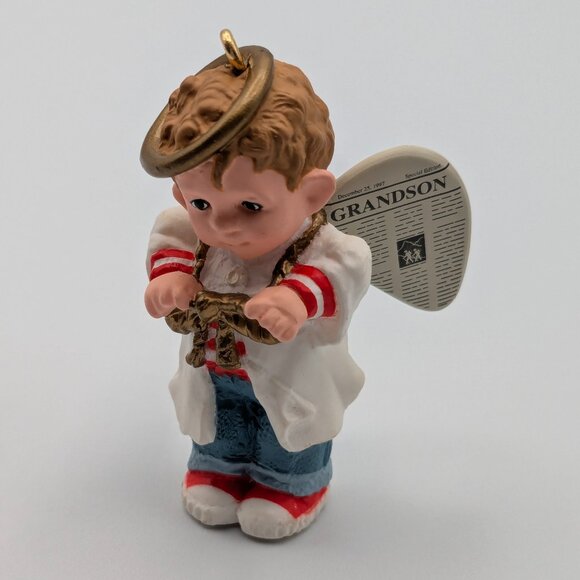 Hallmark Keepsake Grandson 1997, Angel Boy Vintage Christmas Ornament - Picture 1 of 11